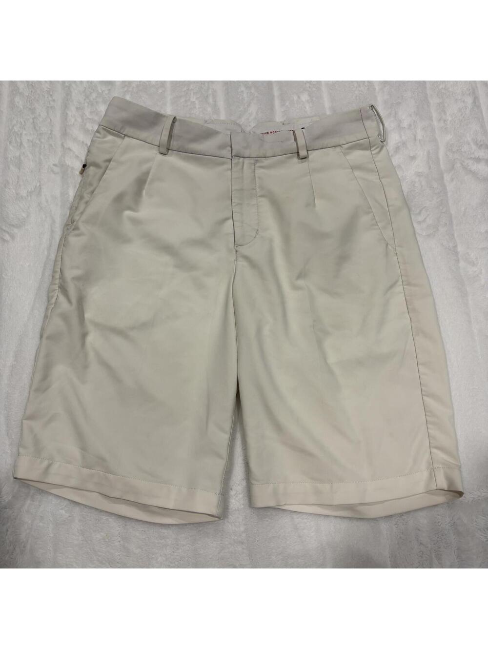 Tiger Woods Collection Men's 28 Beige Polyester Golf Chino Shorts Stretch Fit US